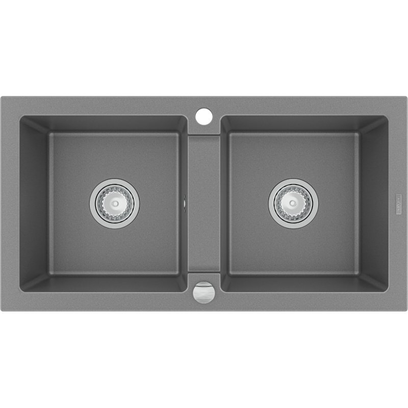 Mexen Mario zlewozmywak granitowy 2-komorowy 820 x 436 mm, szary - 6504822000-71