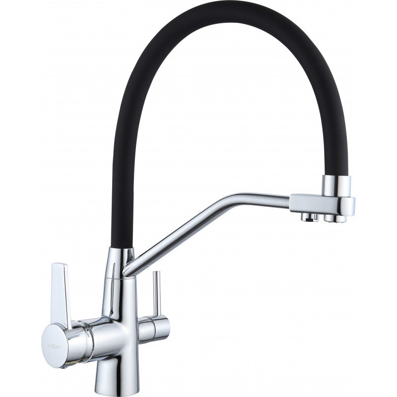 Mexen Duo bateria kuchenna chrom/czarna - 671701-07