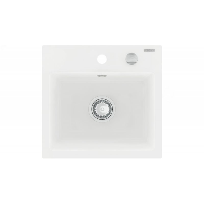 Mexen Milo zlewozmywak granitowy 1-komorowy 435 x 410 mm, biały - 6505441000-20