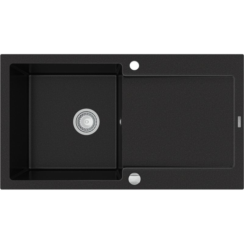 Mexen Leo zlewozmywak granitowy 1-komorowy z ociekaczem 900 x 500 mm, czarny - 6501901010-77