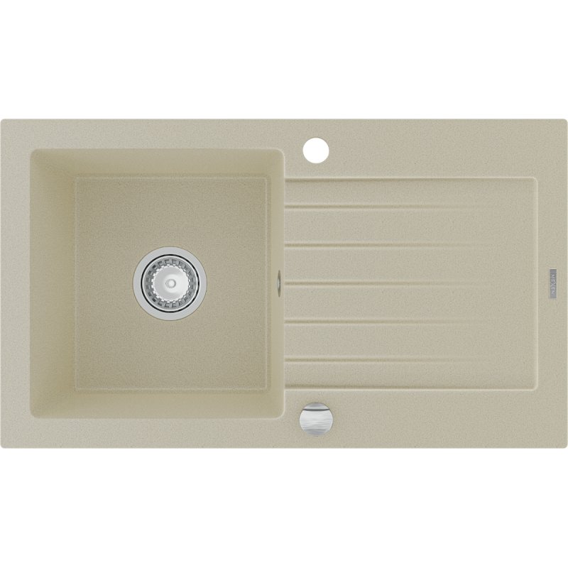 Mexen Pablo zlewozmywak granitowy 1-komorowy z ociekaczem 752 x 436 mm, beżowy - 6510751010-69