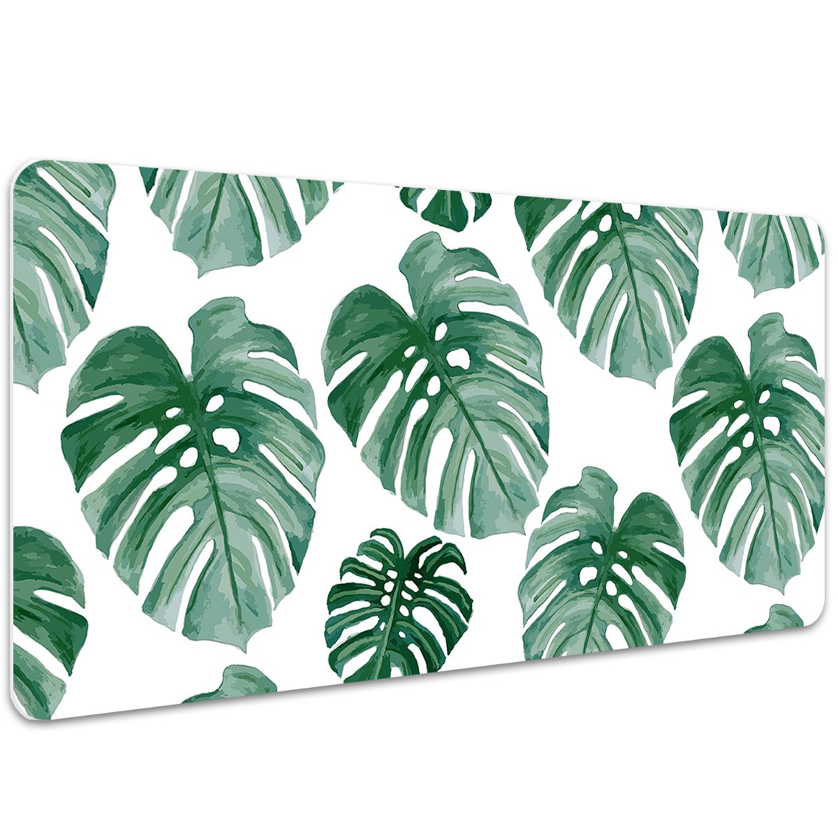 Ochronna mata na biurko Monstera liście 100x50 cm, Dywanomat