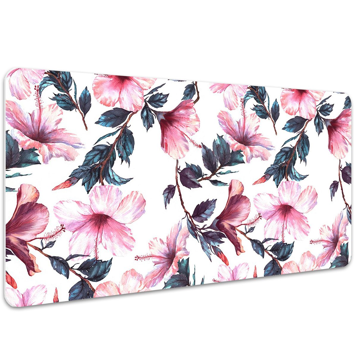 Mata ochronna na biurko Kwiaty hibiskusa 100x50 cm, Dywanomat