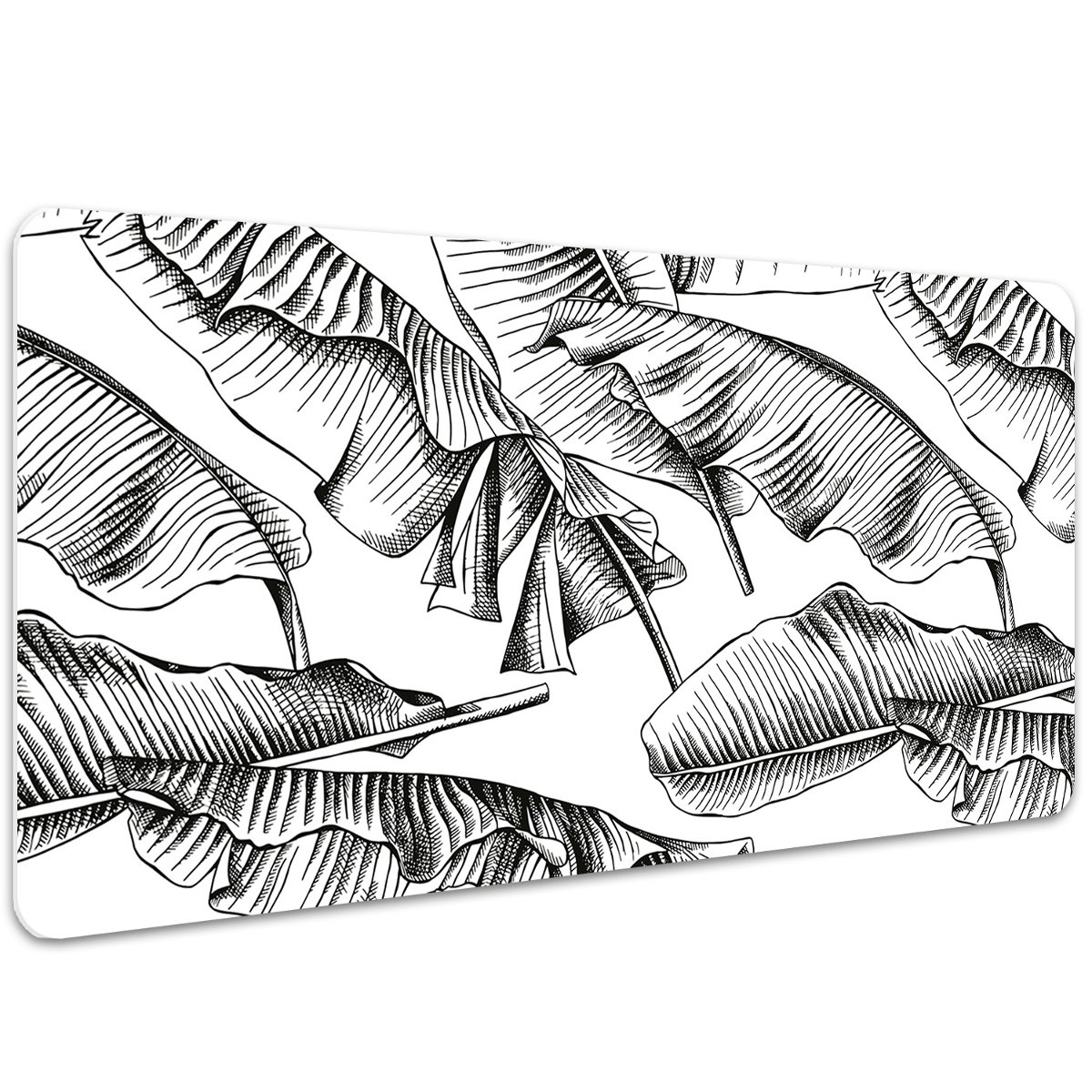 Mata ochronna z nadrukiem Czarne liście 100x50 cm, Dywanomat