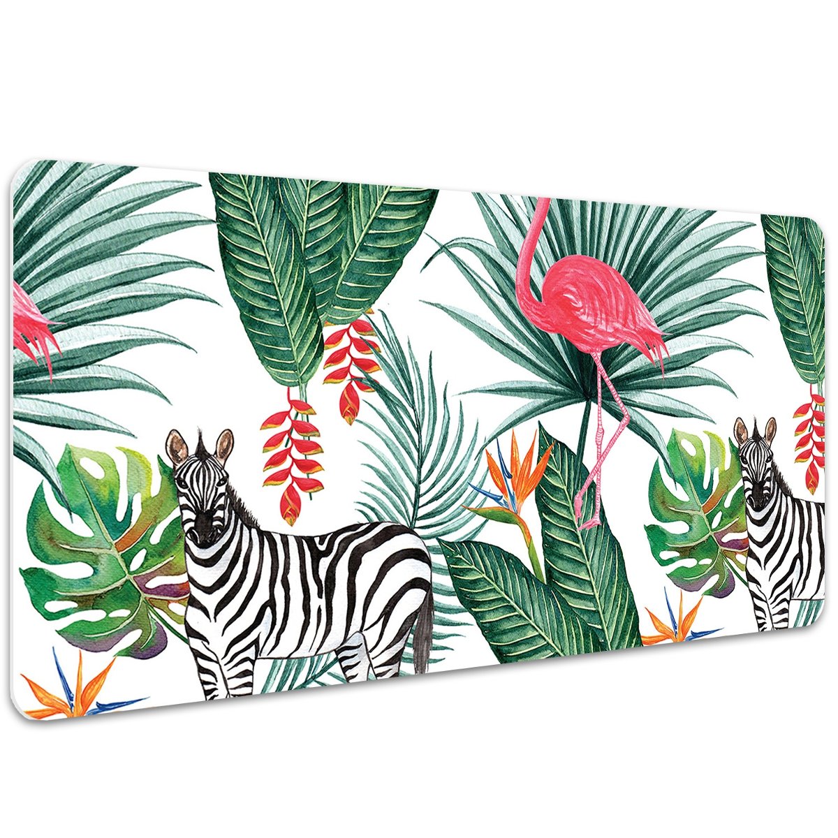 Ochronna mata na biurko Flaming i zebra 100x50 cm, Dywanomat