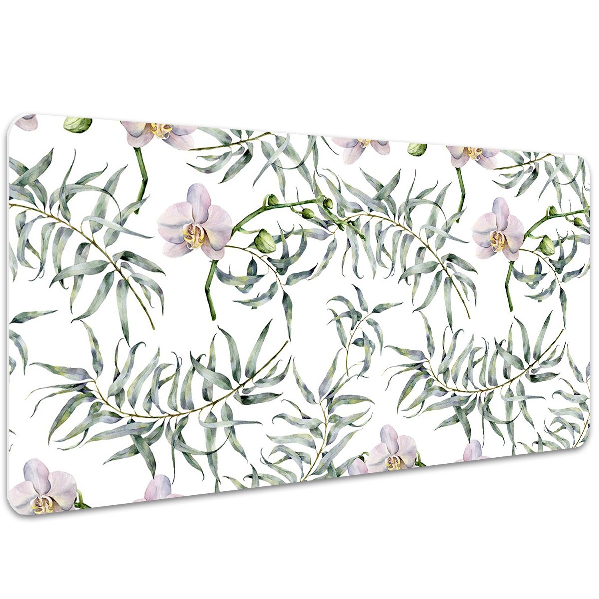 Ochronna mata na biurko Różowe orchidee 100x50 cm, Dywanomat