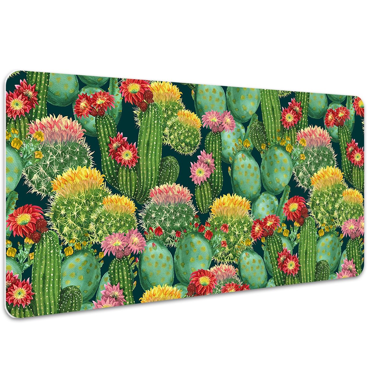 Mata ochronna na biurko Kwitnące kaktusy 100x50 cm, Dywanomat