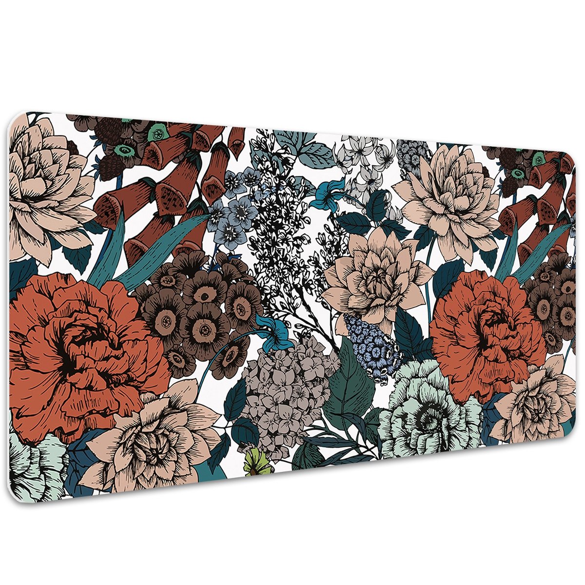 Podkładka mata ochrona biurka Kwiaty retro 100x50cm, Dywanomat
