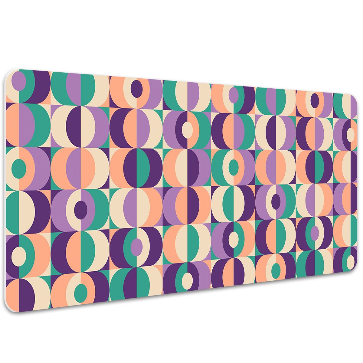Ochronna mata na biurko Kwadraty i koła 100x50 cm, Dywanomat