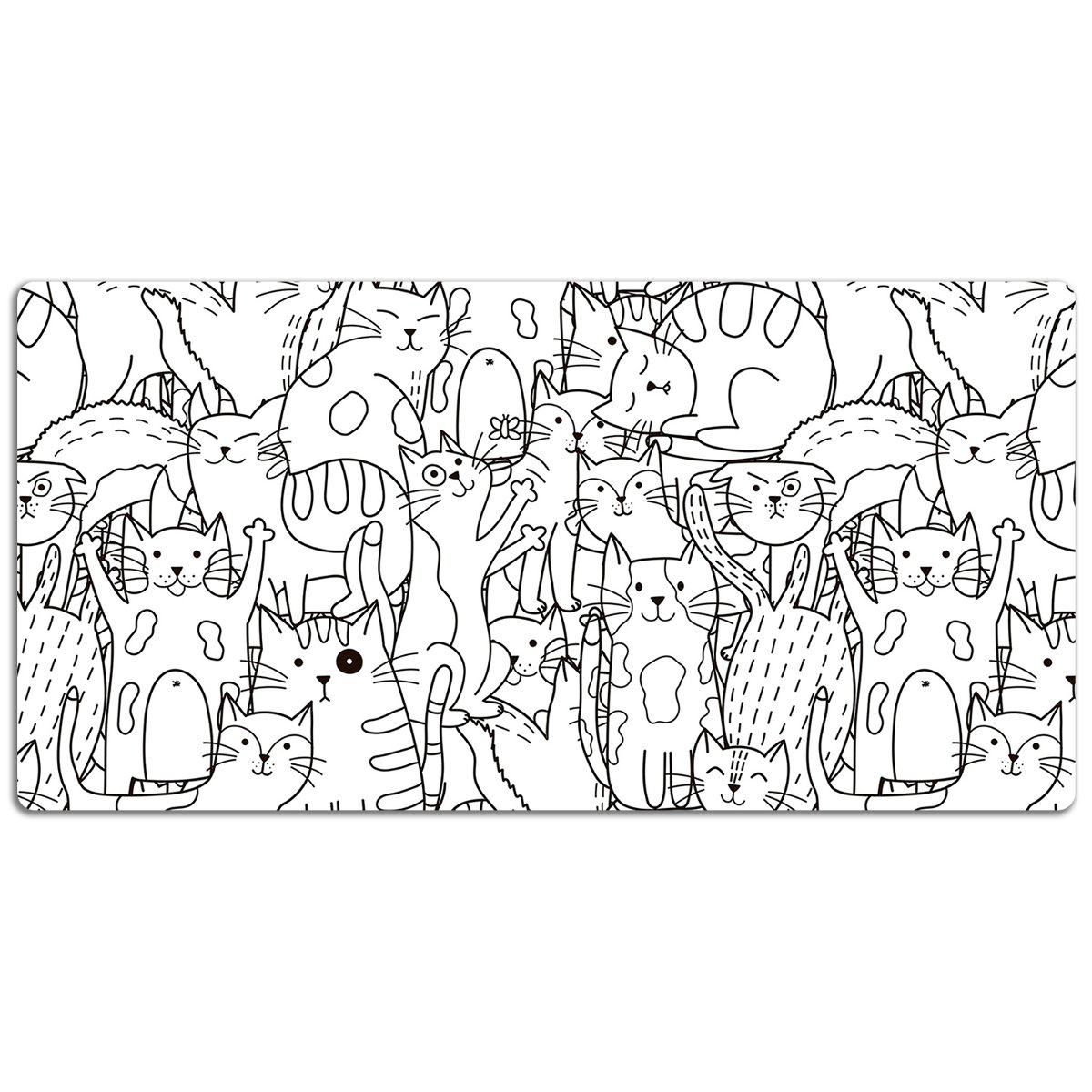 Mata ochronna na blat Koty w stylu Doodle 120x60 cm, Dywanomat