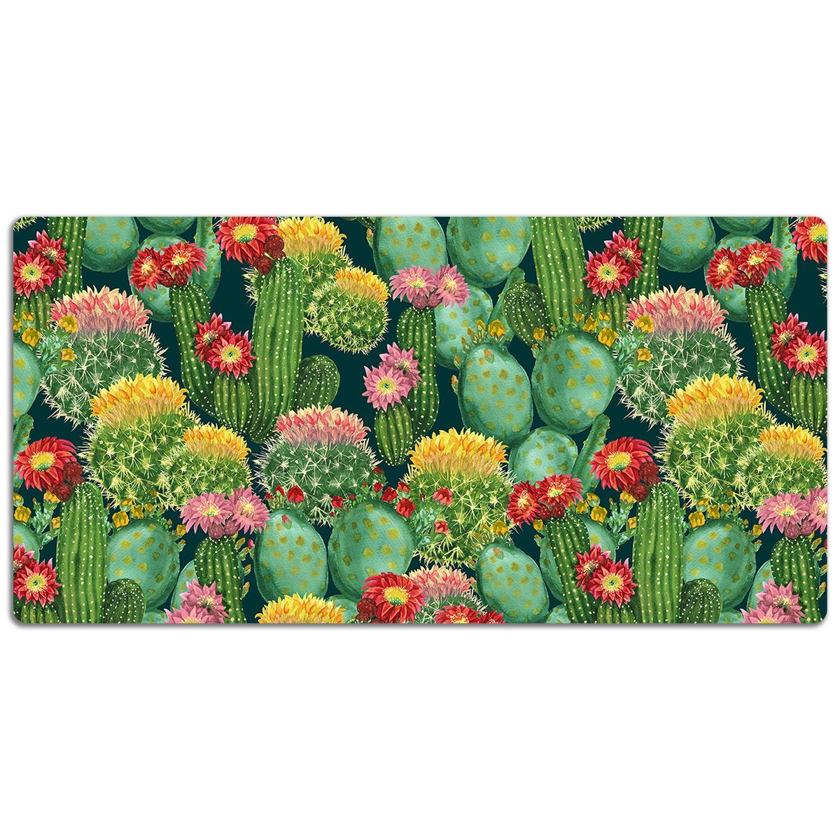 Mata ochronna na biurko Kwitnące kaktusy 120x60 cm, Dywanomat