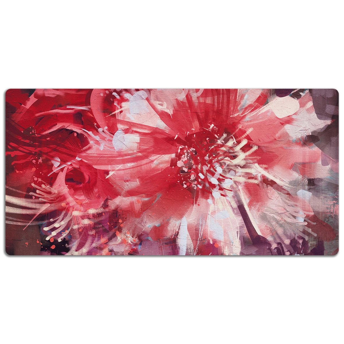 Mata z nadrukiem na biurko Czerwony kwiat 120x60 cm, Dywanomat