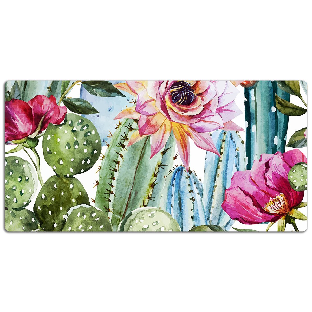 Mata ochronna na biurko Kolorowe kaktusy 120x60 cm, Dywanomat