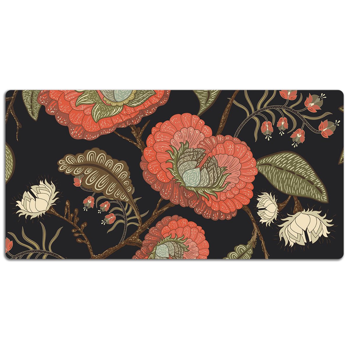 Podkładka mata ochrona biurka Retro Kwiaty 120x60cm, Dywanomat