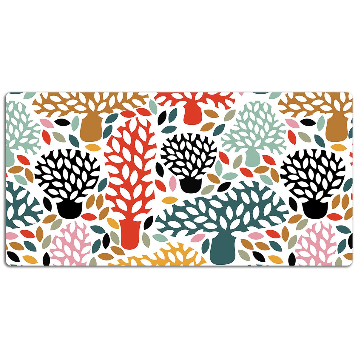 Mata ochronna z nadrukiem Doodle drzewa 120x60 cm, Dywanomat