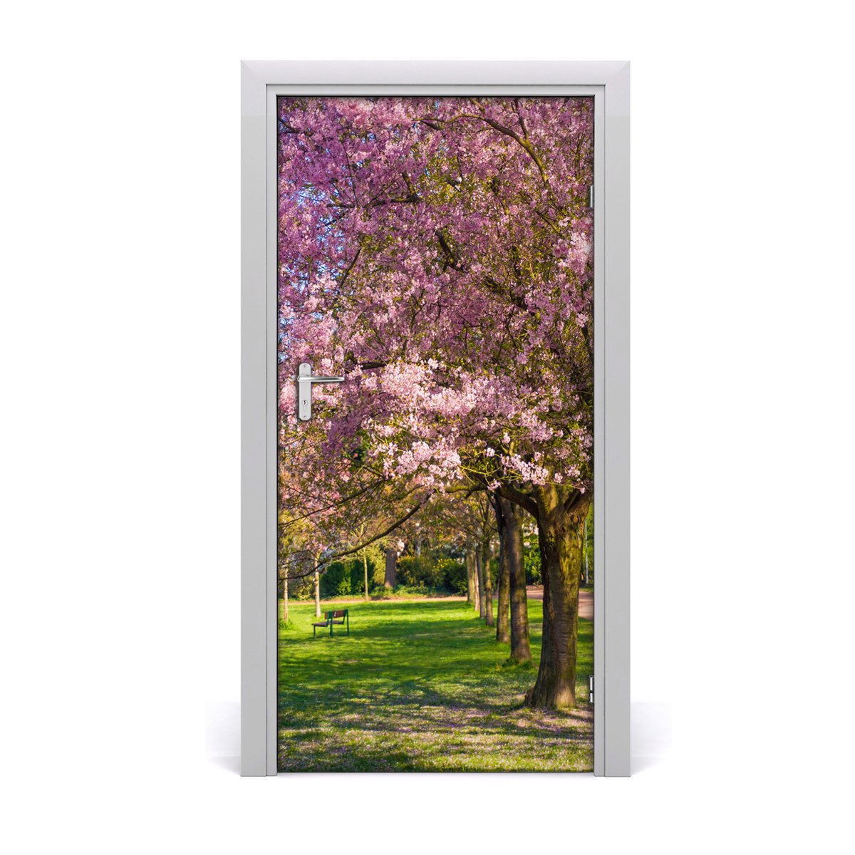 Naklejka fototapeta na drzwi Drzewa wiśni, Tulup