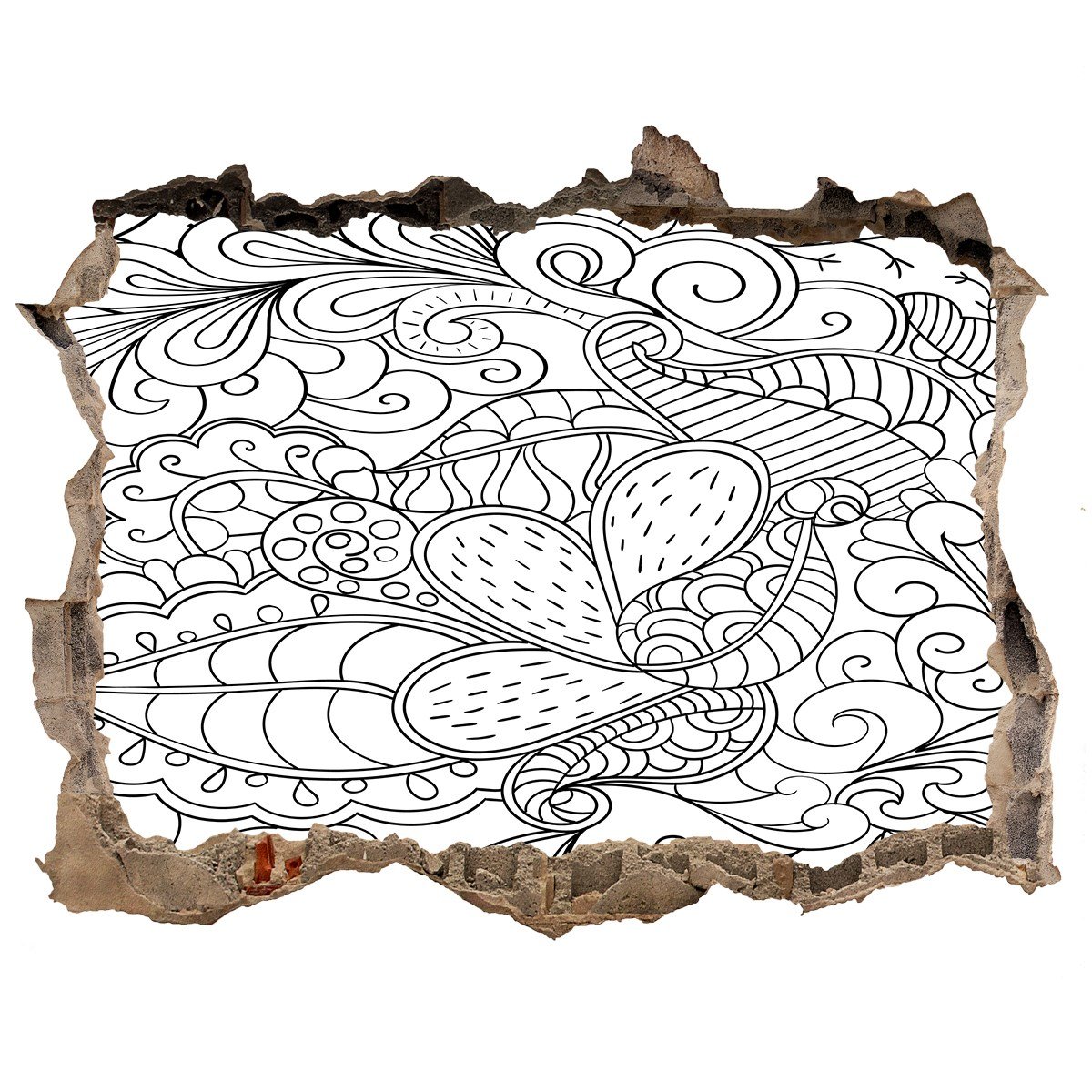 Naklejka 3D dziura na ścianę Ornamenty 120x81, Tulup