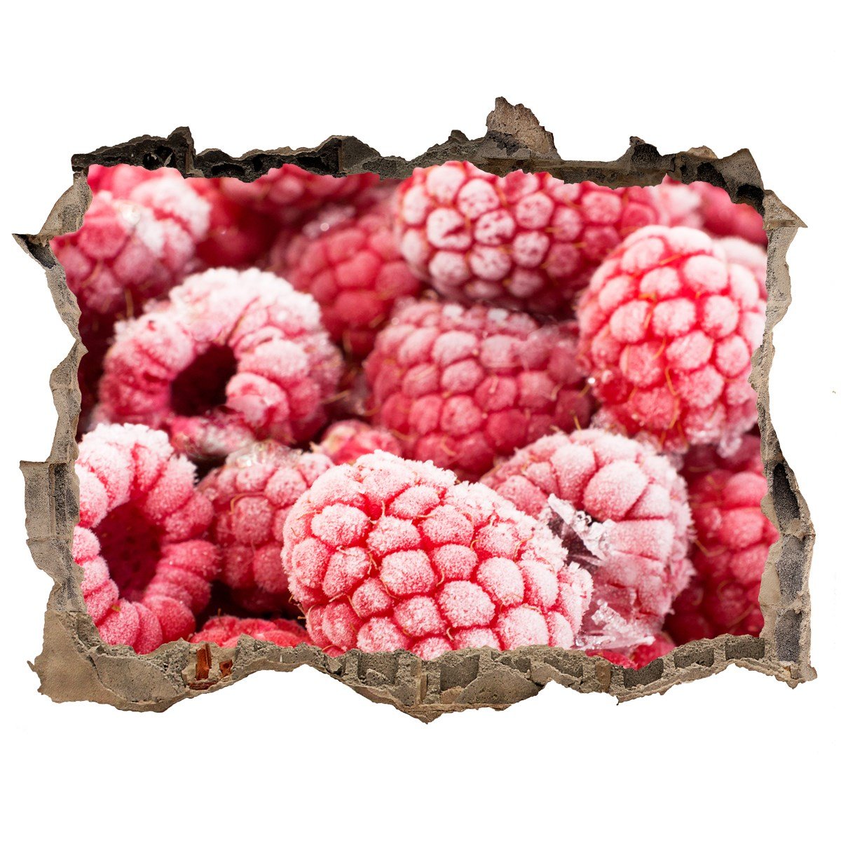Naklejka 3D dziura ścienna Zmrożone maliny 120x81, Tulup