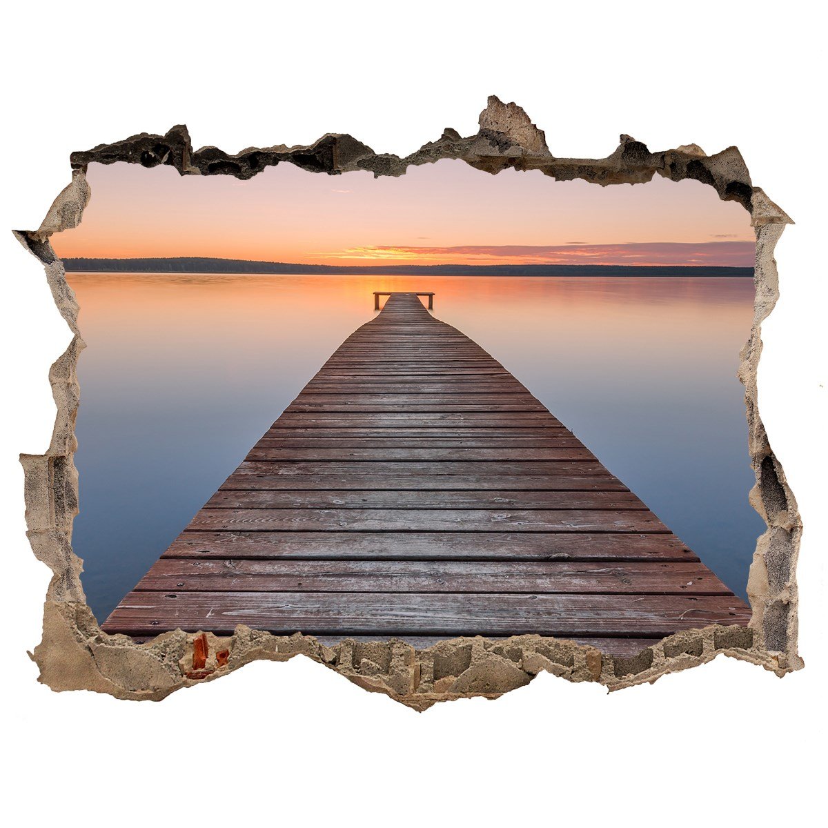 Fototapeta dziura na ścianę Drewniane molo 120x81, Tulup
