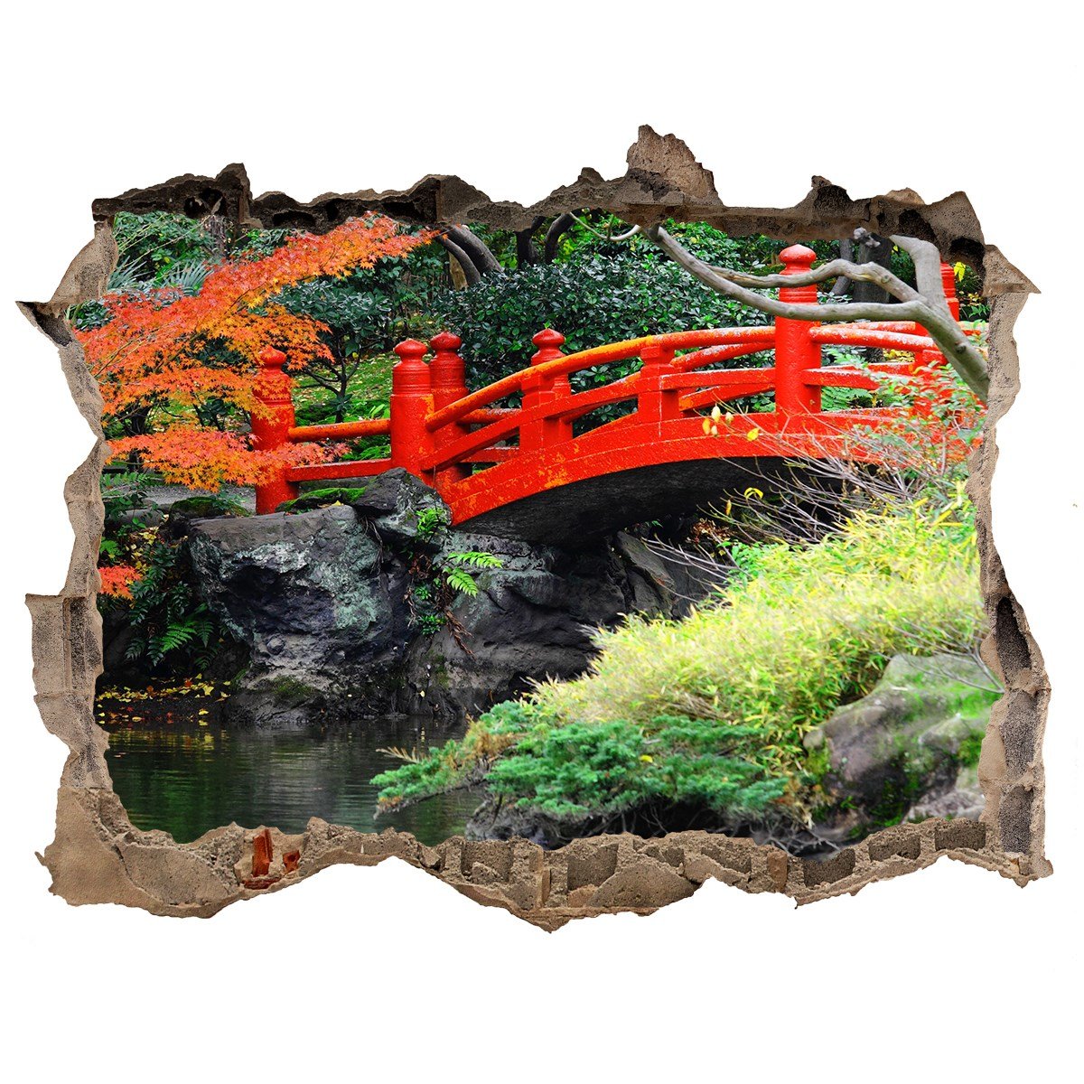 Naklejka fototapeta 3D widok Japoński ogród 120x81, Tulup