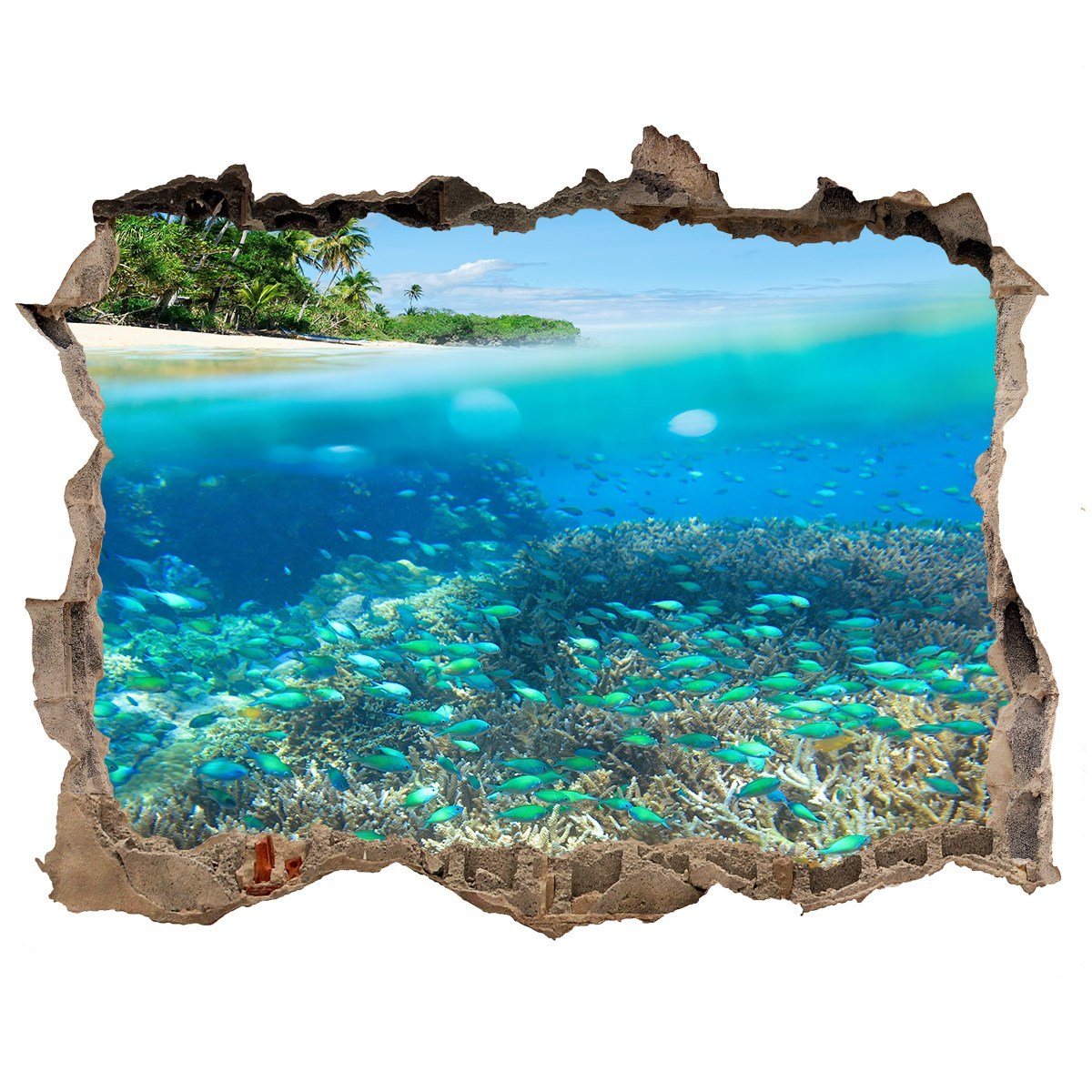 Naklejka fototapeta 3D widok Rafa koralowa 120x81, Tulup