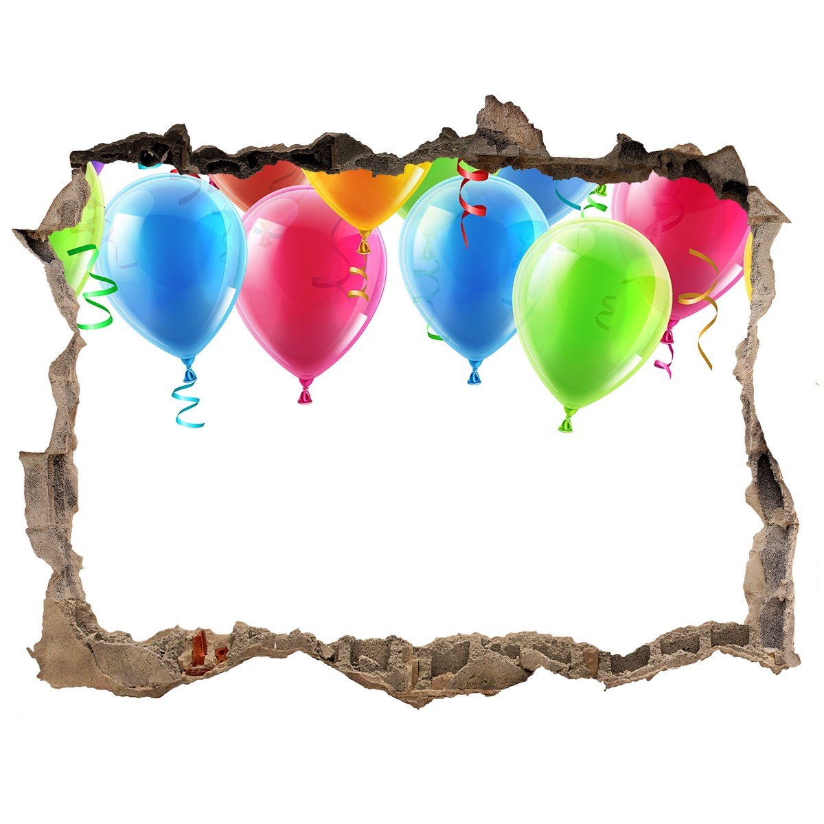 Fototapeta dziura na ścianę Kolorowe balony 120x81, Tulup