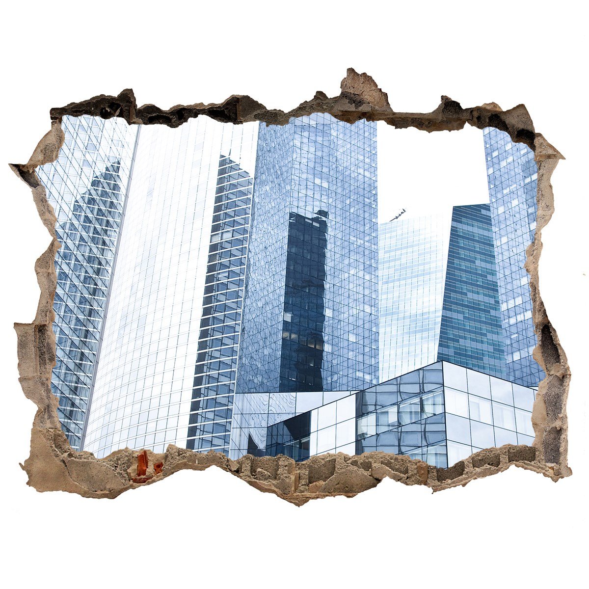 Fototapeta dziura na ścianę 3d Drapacze chmur, Tulup