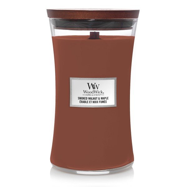 WoodWick brązowy zapachowa świeczka Smoked Walnut & Maple duży wazon 38281