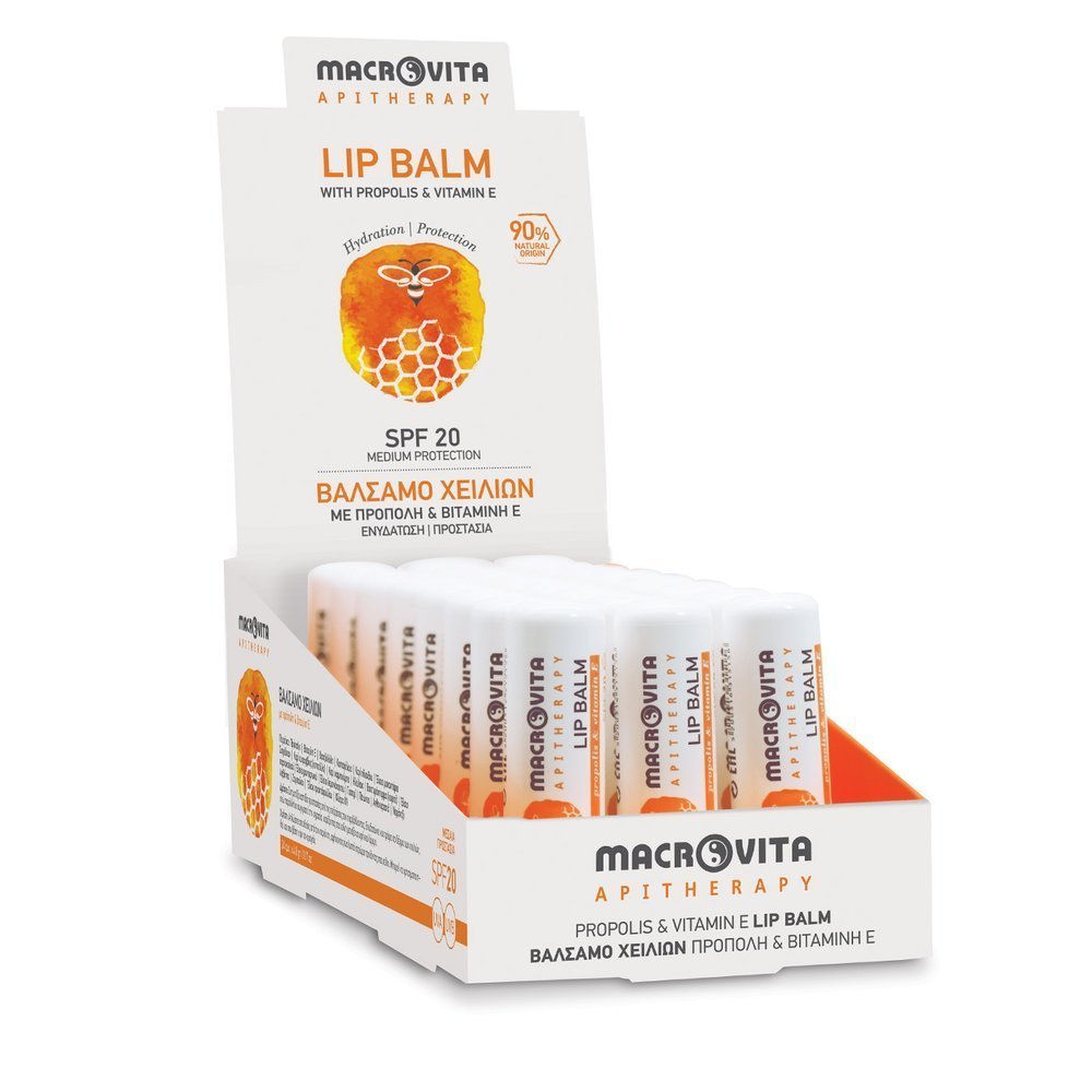 MACROVITA pomadka do ust z propolisem i witaminą E SPF20 APITERAPIA 4.8g