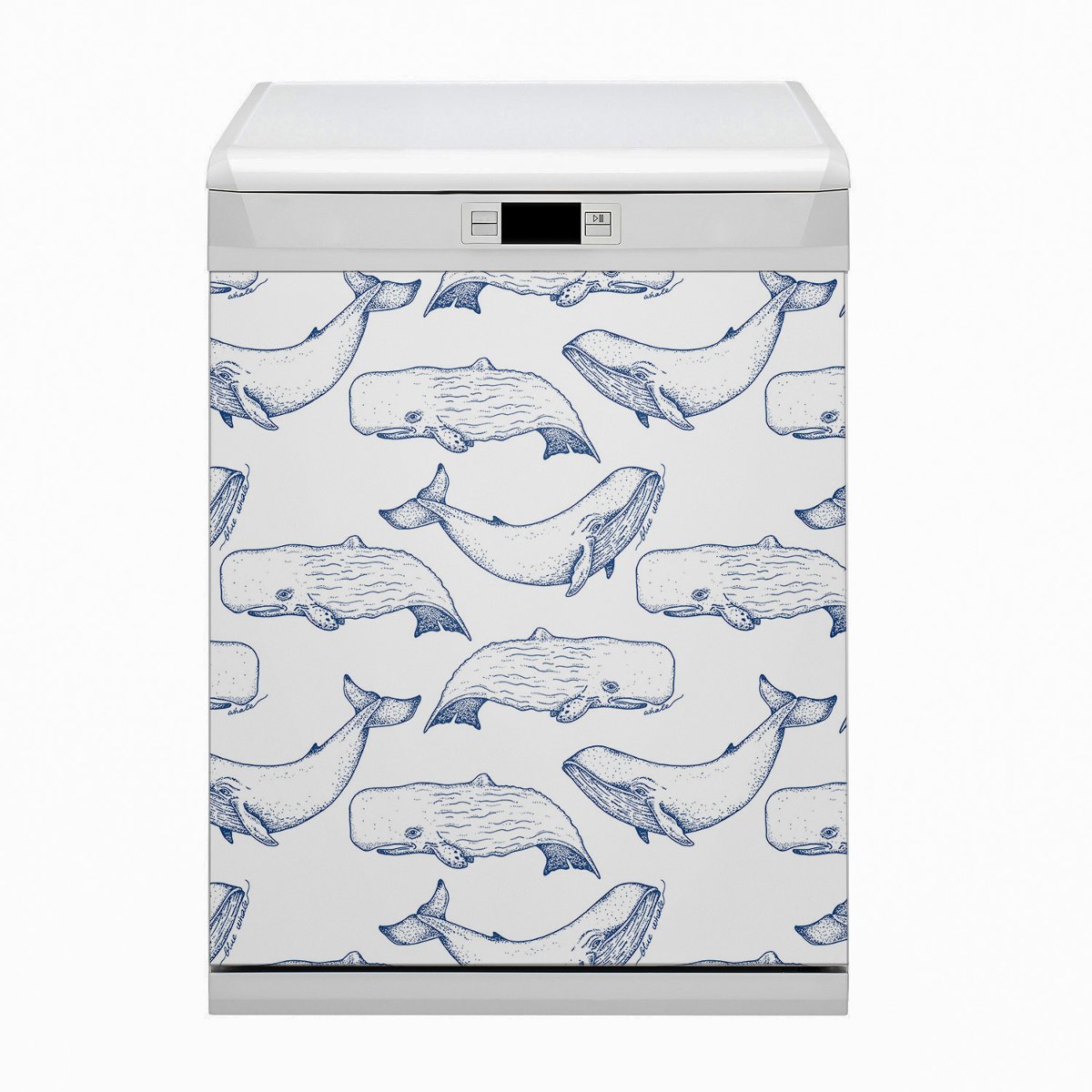 Bluedecor Magnes na zmywarkę HIT Niebieskie Wieloryby 60x80