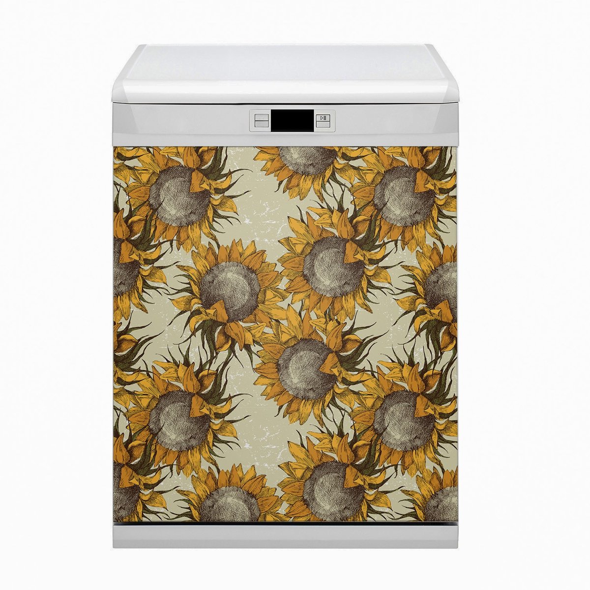 Ozdobna osłona zmywarki Retro Słoneczniki 60x80