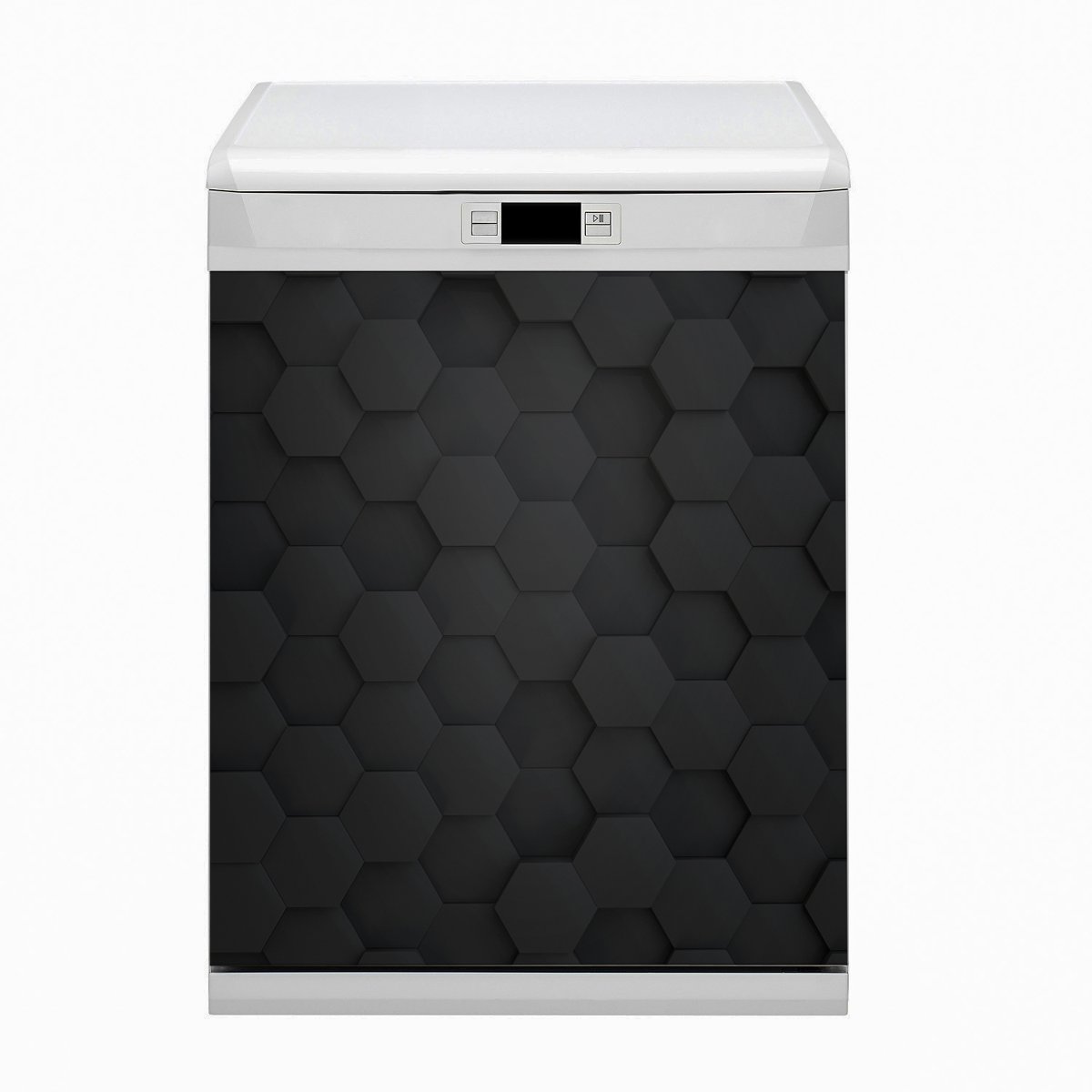 Bluedecor Mata na zmywarkę magnes Czarny wzór Hexagon 60x80