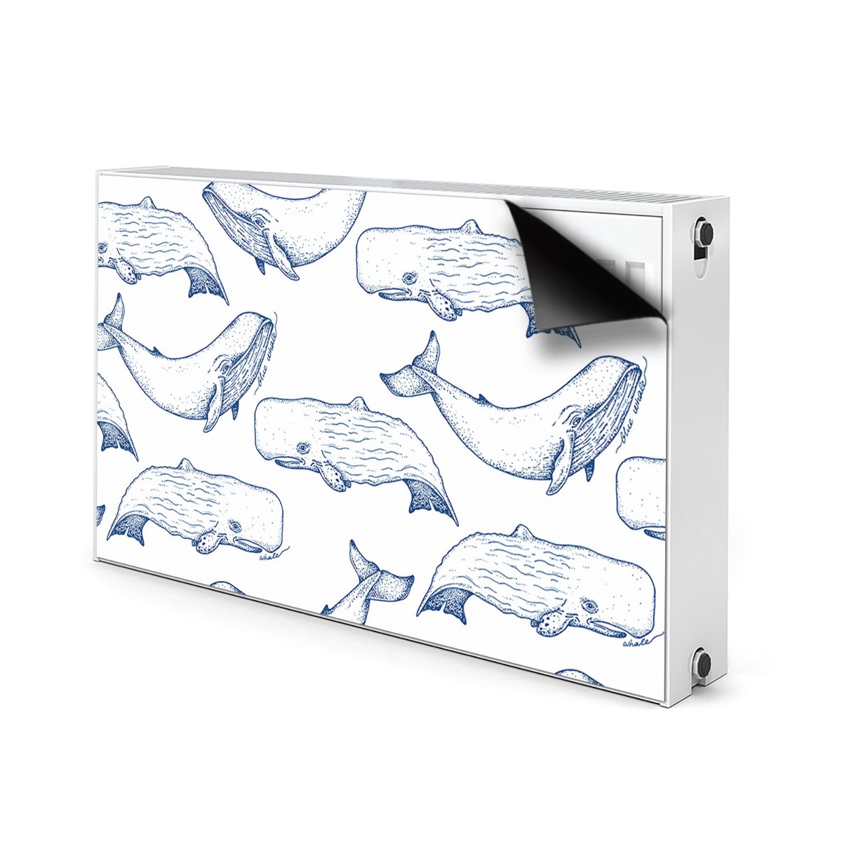 Magnetyczna maskownica Niebieskie Wieloryby 100x60, Bluedecor