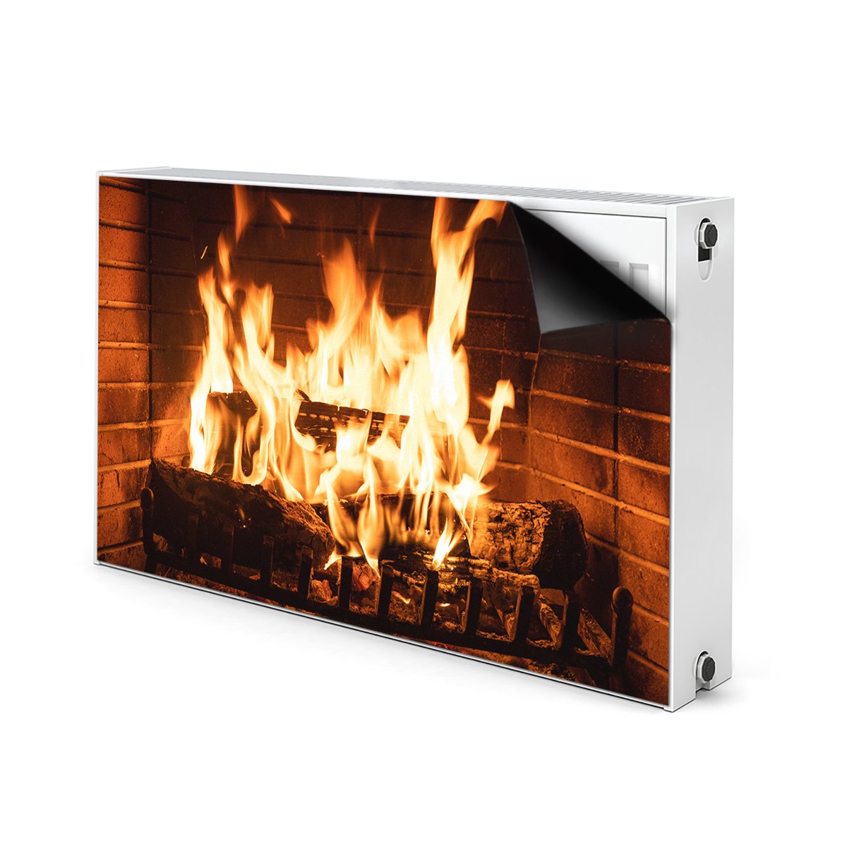 Mata magnetyczna na kaloryfer Ogień kominek 100x60, Bluedecor