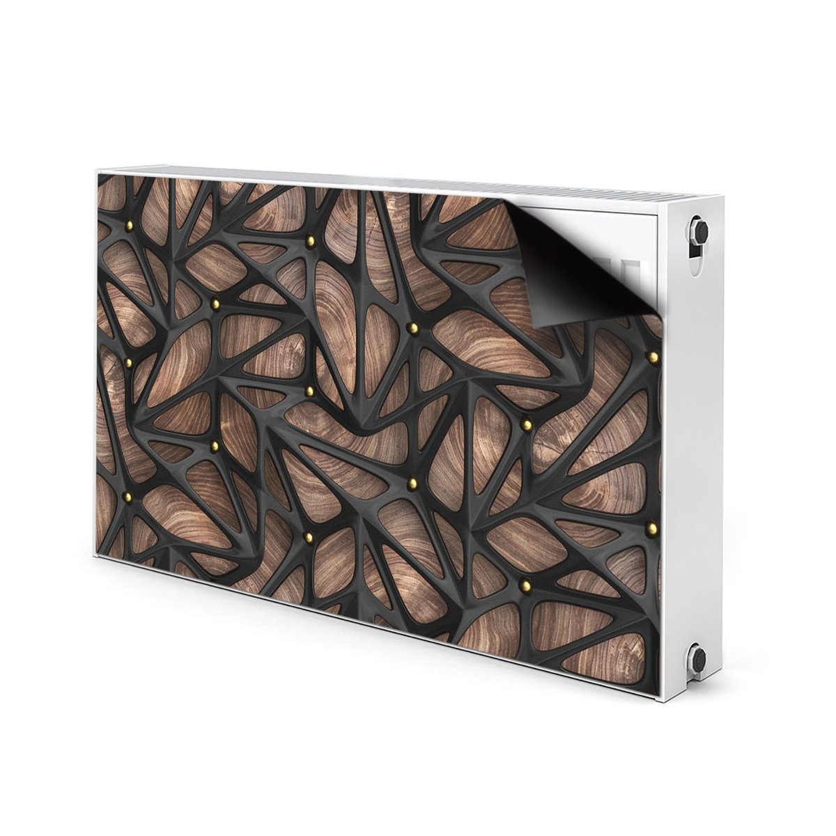 Mata magnetyczna Czarna siatka na drewnie 100x60, Bluedecor