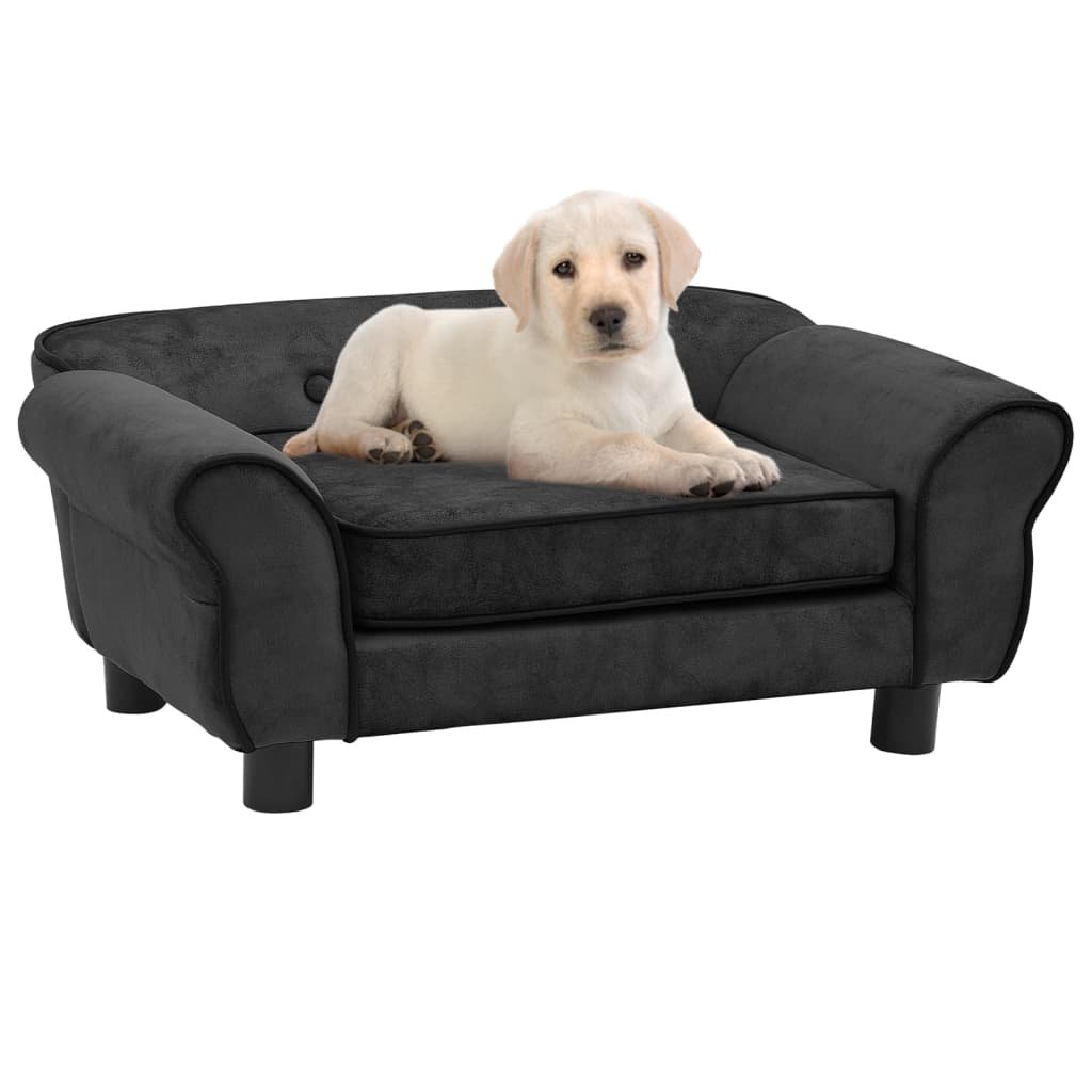 Sofa dla psa, ciemnoszara, 72x45x30 cm, pluszowa