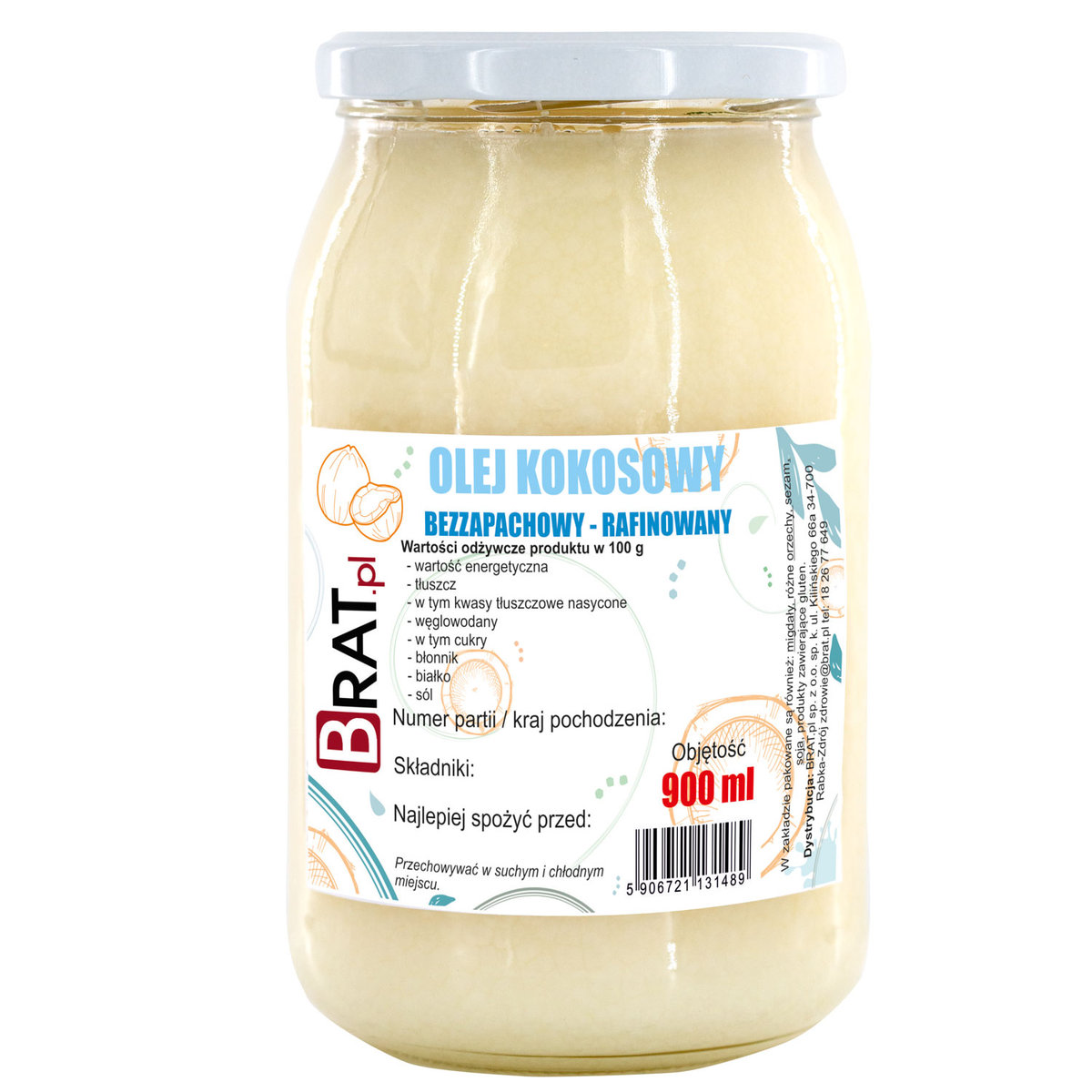 BIO Olej kokosowy bezzapachowy 900ml