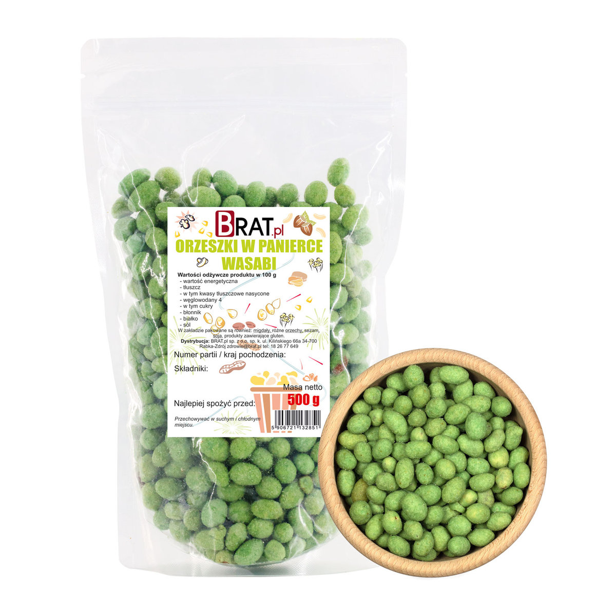 Orzeszki w panierce wasabi 500g