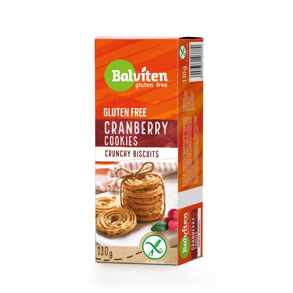Balviten Herbatniki Kruche Żurawinowe bezglutenowe 130g -