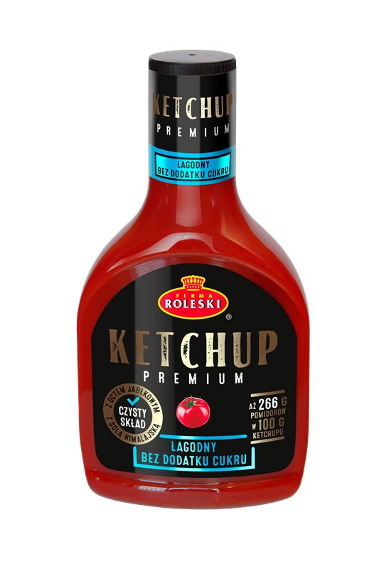 Ketchup Łagodny Premium bez dodatku cukru 425g -