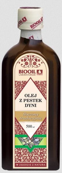 Laboratorium BioOil Olej z pestek dyni tłoczony tradycyjnie 500 ml