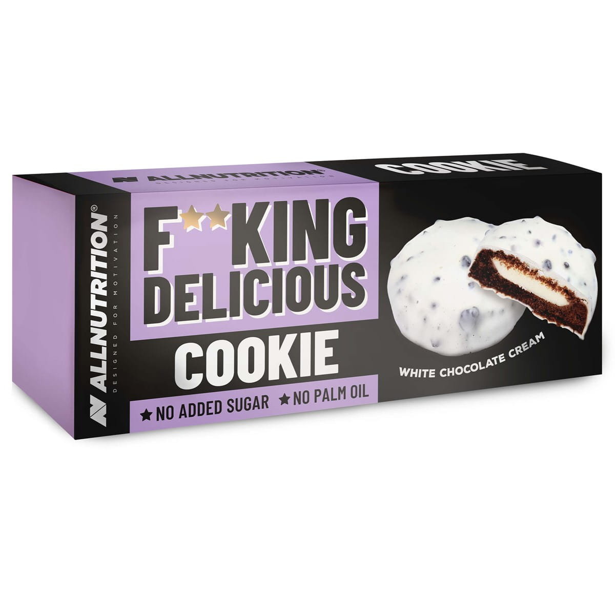 Allnutrition Ciasteczka kakaowe oblane białą czekoladą F**king Delicious 128 g