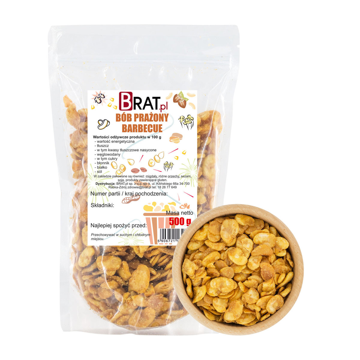Bób prażony barbecue 500g