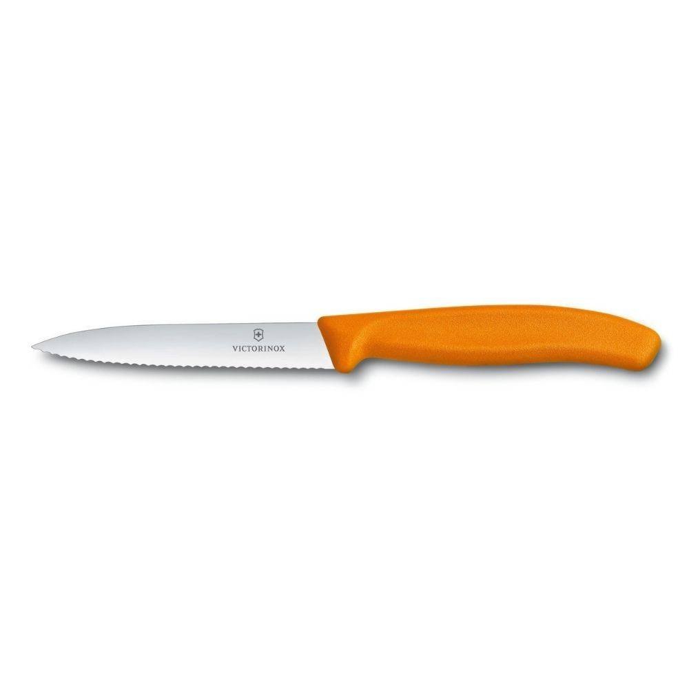 Nóż ząbkowany do krojenia 10 cm Swiss Classic Victorinox - pomarańczowy