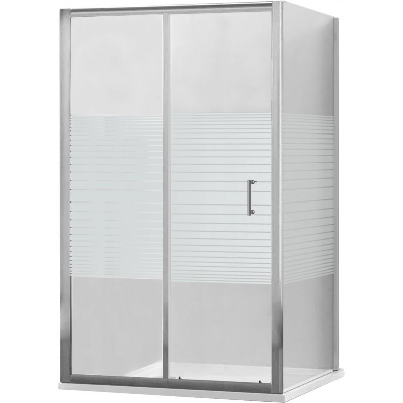 Mexen Apia kabina prysznicowa rozsuwana 115 x 90 cm, transparent/pasy, chrom - 840-115-090-01-20