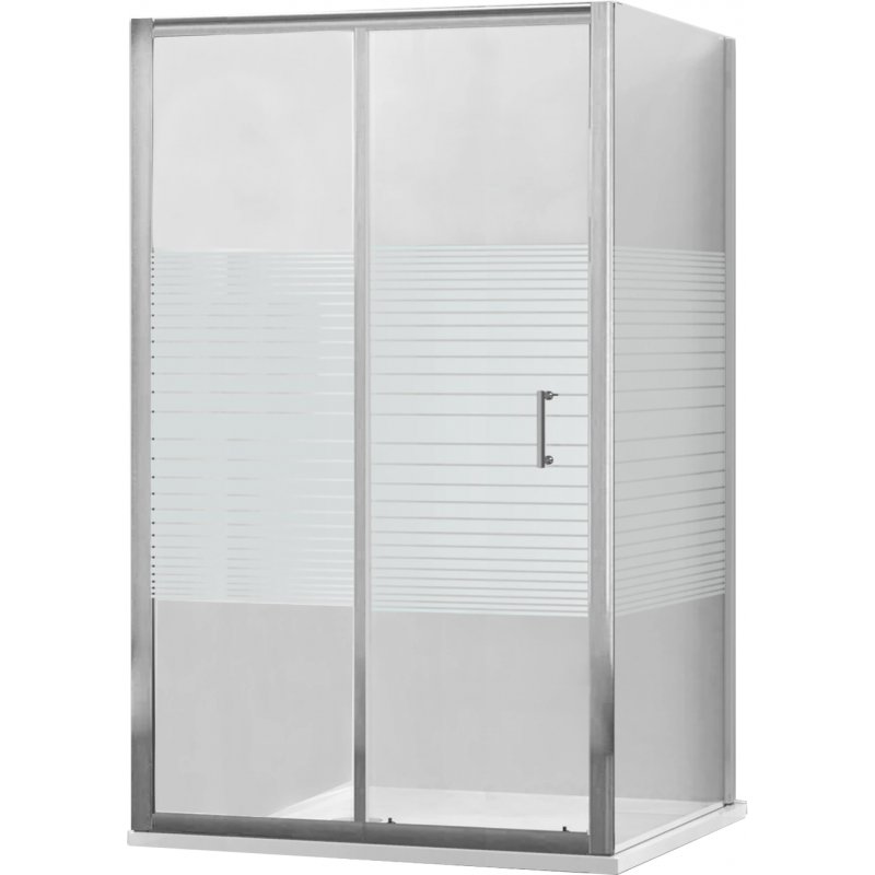 Mexen Apia kabina prysznicowa rozsuwana 130x100 cm, transparent/pasy, chrom - 840-130-100-01-20