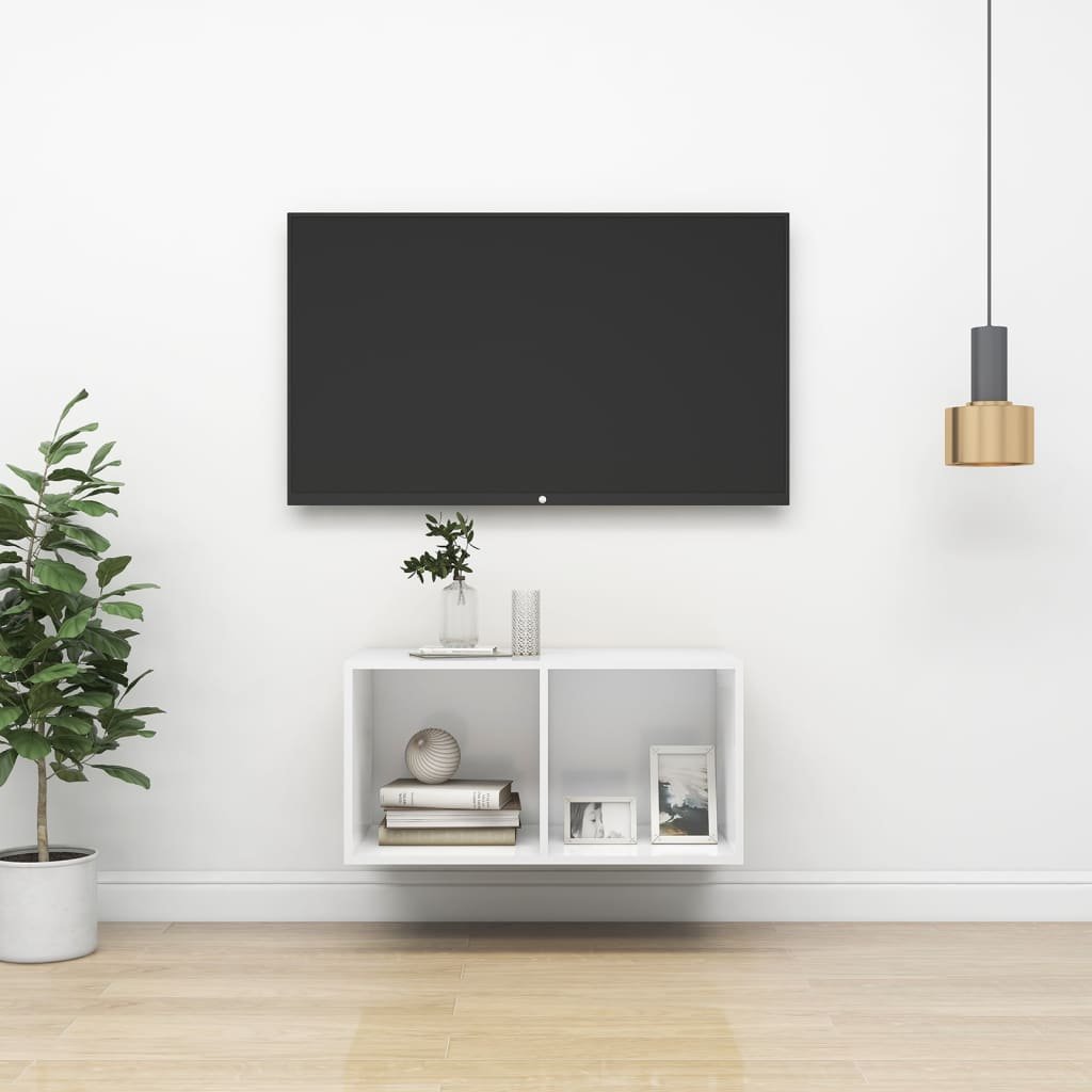 vidaXL Lumarko Wisząca szafka pod TV, biała, 37x37x72 cm, płyta wiórowa 805471