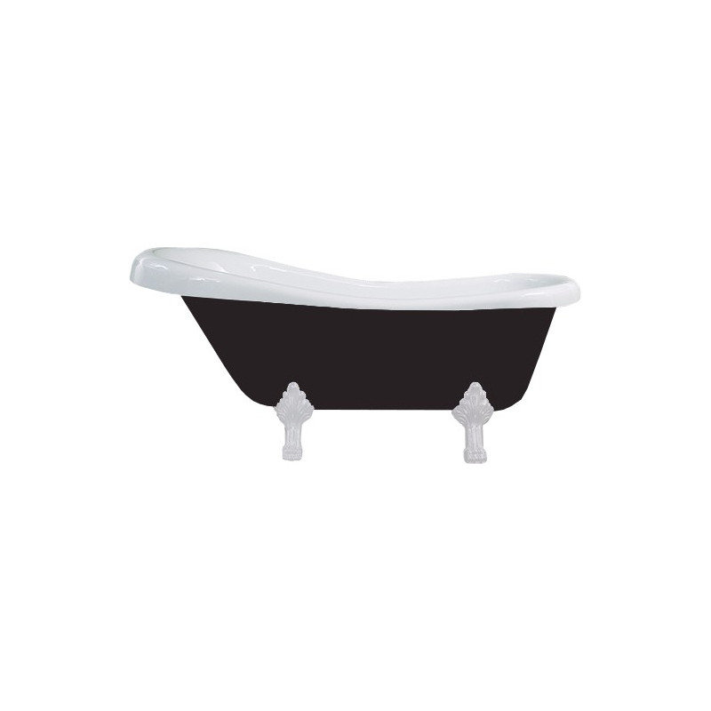 MEXEN RETRO WANNA WOLNOSTOJĄCA BIAŁO CZARNA 170x75 NOGI BIAŁE 53251707575-20