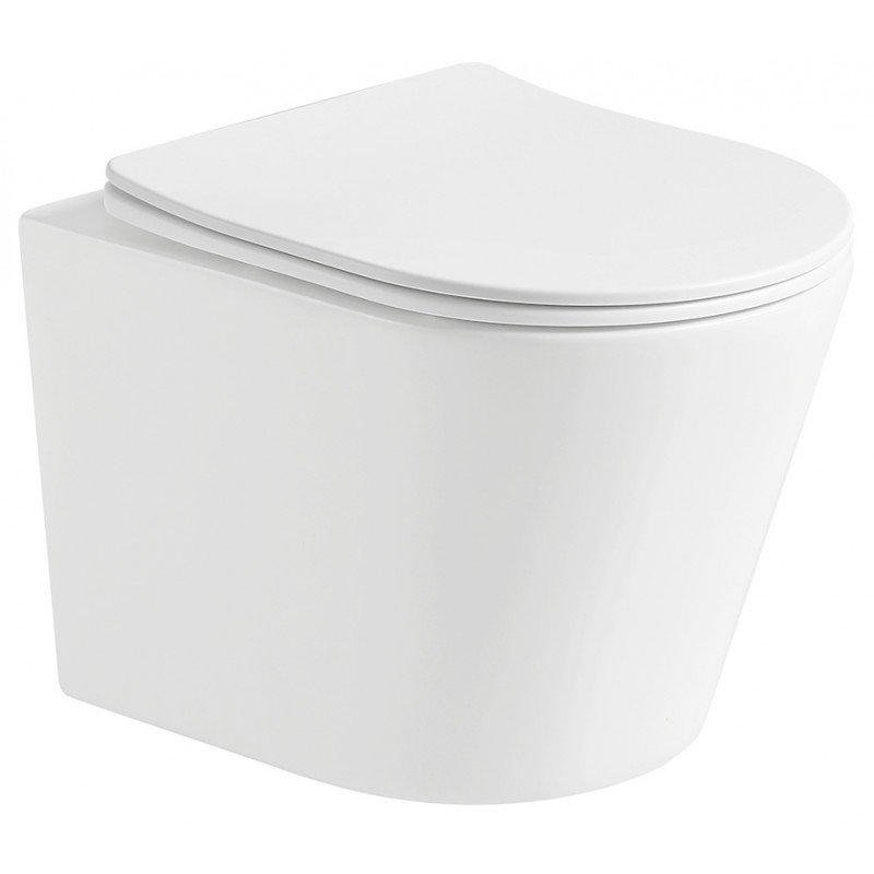 Miska WC Rimless z deską wolnoopadającą slim MEXEN Rico, biała matowa