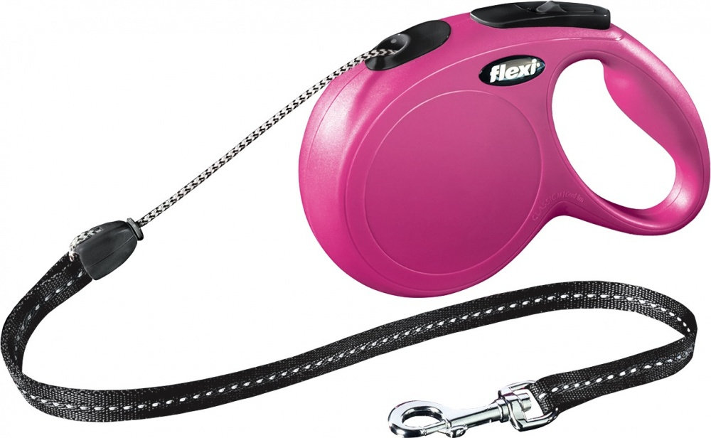 Flexi Smycz automatyczna M NEW CLASSIC linka 8m różowa